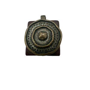 Necklace Pendant  Mandala Disc on Square Boho Hippie Upcycle Fashion Costume